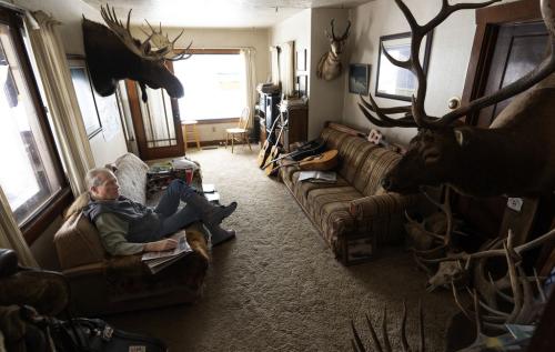 (Leah Hogsten | The Salt Lake Tribune) Dan Harris poses for a portrait in his Eden home on Mar. 6, 2023. Harris grows hay and Christmas trees on his 9 acre farm. He's also the president of Middle Fork Irrigation Co. which provides water shares to 11 users.